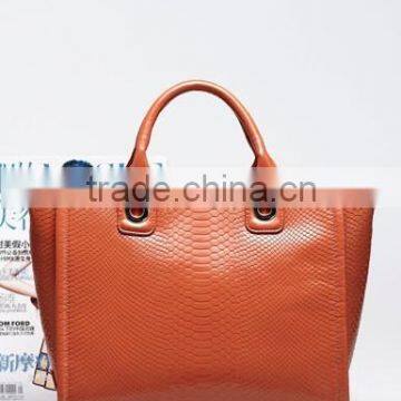 Orange Leather Office Lady Handbags ,leather Bags Women photo-5