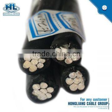 service drop ABC cable aluminum overhead Cable with PE PVC or XLPE Insulation 35mm2 aluminum cable