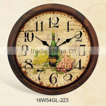 16 inch custom print decorative floral clocks(16W54GL-223)