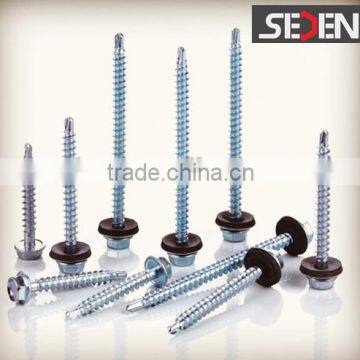 hex washer head self drilling screws with EPDM washer