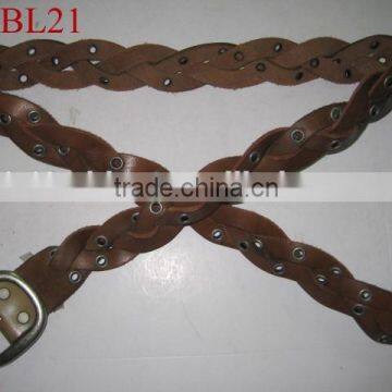 PU leather braided belt