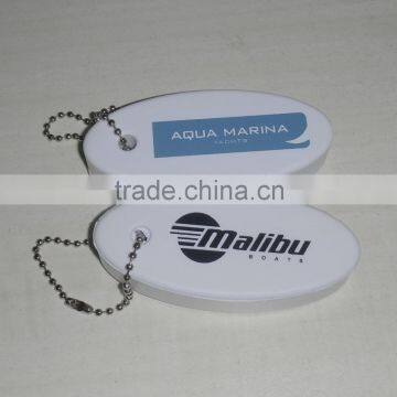 Custom made oval pu float key chain , floating sponge pu keychain