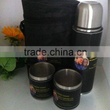 Stainless Steel Mug Gift 500ml Flask and 300ml Coffee Mug Set in Black Gift Box photo-2