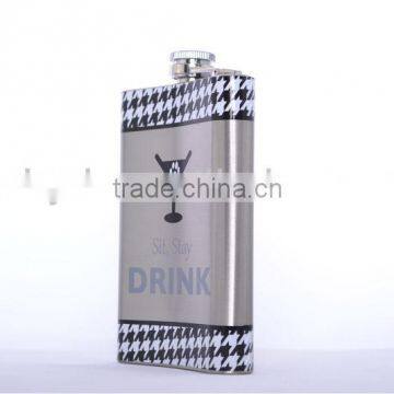 6oz Water-tranfer stainless steel drinking hip flask