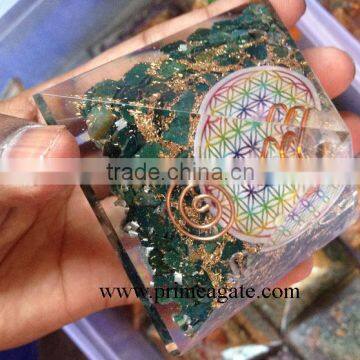Orgone Blood Stone Flower of Life Chakra Pyramid With Charge Crystal Point | Orgonite for sale