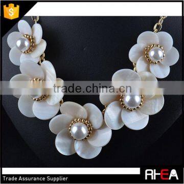 Lady Girl Party Shell Flowers Necklace,Handmade Fashion Pendant Necklace photo-3