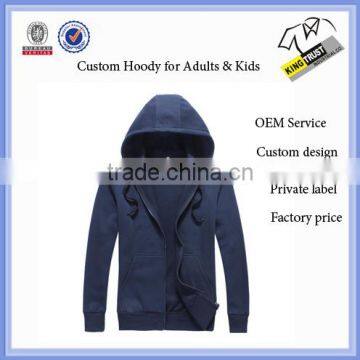 Custom wholesale plain hoodies with zipper OEM basic fashion hoody