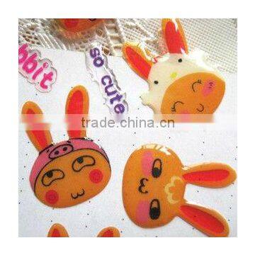 rabbit design 3D crystal stickers