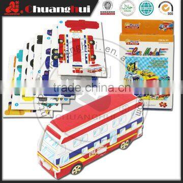 Cartoon Bus Puzzle Toys / Paper 3D Puzzle Car