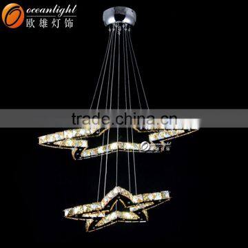 Yellow Light Pendant Light Stars Bright Pendant Lamp LED Crystal Pendant Lights OM9029-2W