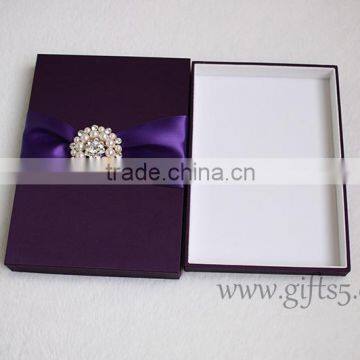 Gracefull Handmade Purple Wedding Invitation Gift Boxes photo-3