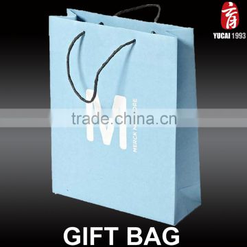 Wholesale Blue Color Print Paper Gift Bag