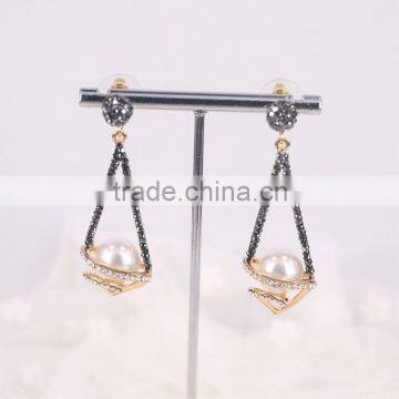 Pearl Bead Earring Designs, New Model Crystal Rhinestone Stud Earring Jewelry Supplies