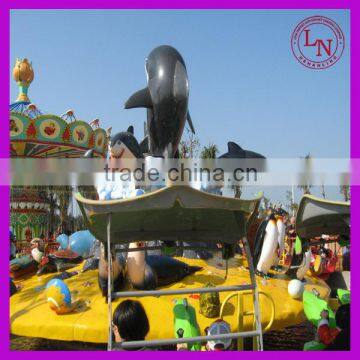 Swing rides amusement park fight shark, fighting on the island, shooting game rides