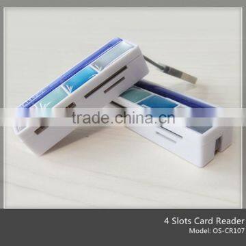 plastic custom smart card reader 2.0 with 4 ports(OS-CR107)