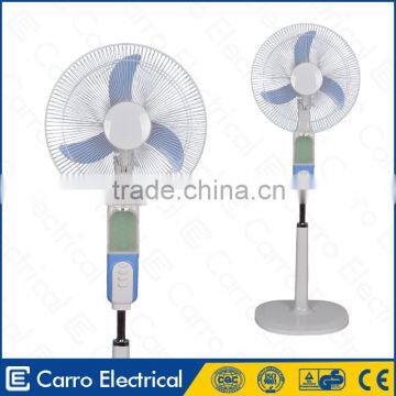 Elegant solar AC charging fan 16inch standing battery charger fan