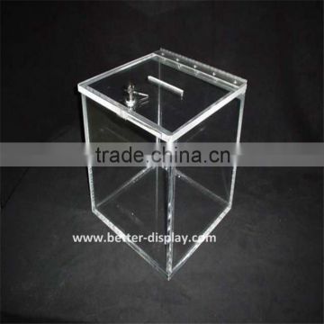 Crystal Acrylic Charity Donation Box Perspex Voting Box PMMA Suggestion Box