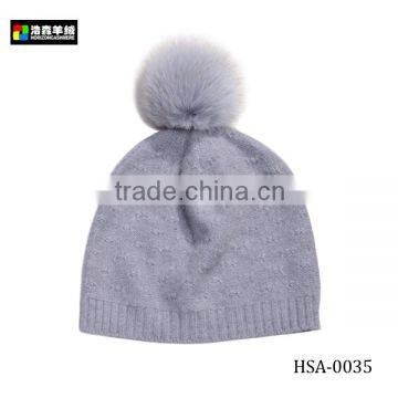 Fashion Knitted Wool Cashmere Winter Hat, Grey Warm Beret Knit Hat