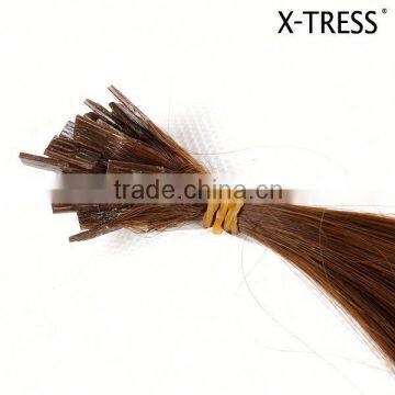 20inch 3b color 15g silk straight braizilian medium brown Factory Sale Prebonded flat tipped hair extension