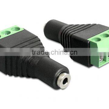 2.5mm 1/8" Stereo Female Plug To AV Screw Video AV Balun Terminal 3.5 Audio Plug Audio Connector Adapter