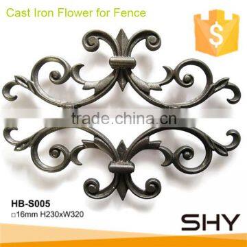 Ornamental Cast Iron Fence Flower Panel