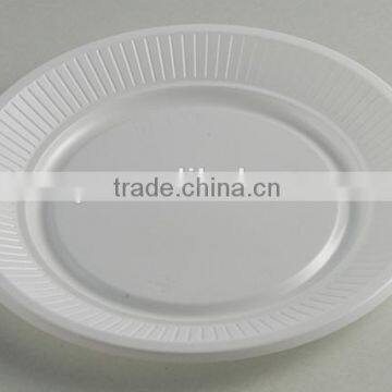 plastic flat plates 7''(17cm) white round plate P071715