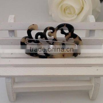Hot sales brand name acrylic bobby pins adult fancy butterfly hair pin classic tortoise shell acetate hair pins