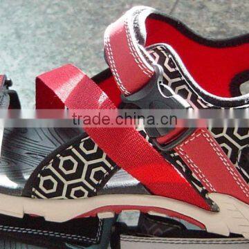X17024 2016 Wholesale Latest Design New Lady and Men's pu + Lace Sandals