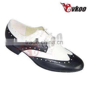 High quality black and white genuine leather latin for men shoes