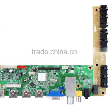 Circuit Driver board for lcd/led tv,tv board USB media play/3HDMI/HD