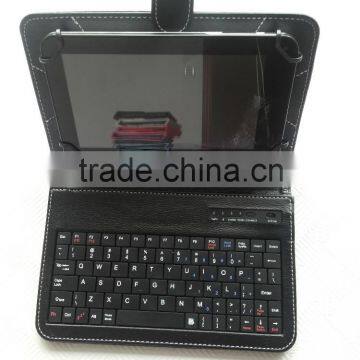 Hot sale black leather case with bluetooth keyboard