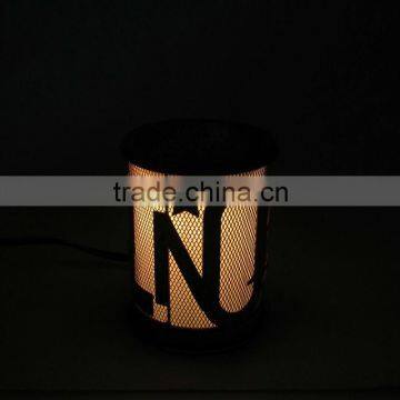 hot sale "Noel" letter design metal electric warmer /candle warmer melts fragrance lamps aroma oil burner black / incense burner