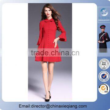 2016 Fashion Ladies Designer Retro Red Dress Cute Red Dress for Women photo-1