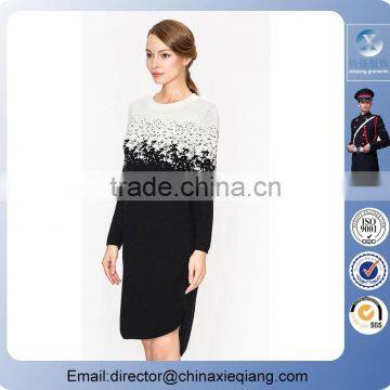 2016 Fashion Ladies Designer Printed Dress Knitted Woolen Dress for Women photo-3