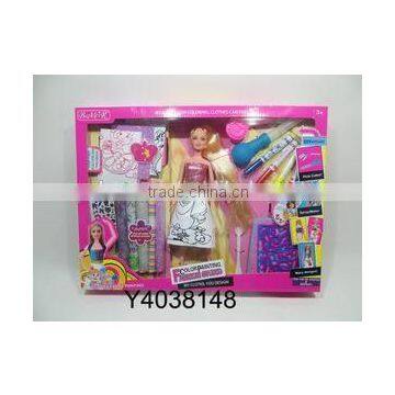 2015 DIY fashion doll,paiting doll,Hair coloring doll with EN71/7P Y4038148