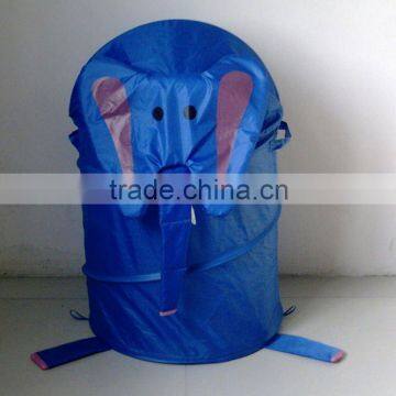 Round Pup up Hamper Kid Toys Storage Cartoon Elephant photo-2