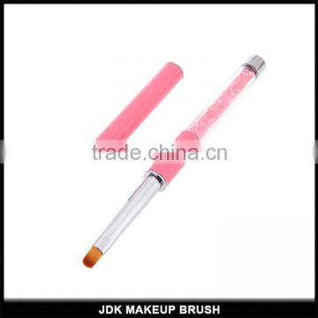 Pink Rhinestone Diamond Salon Gel Nail art Brush with cap