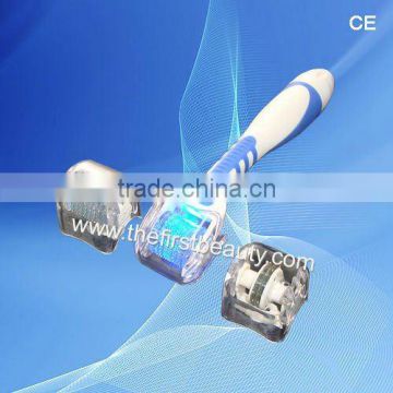 Blue photon light LED derma roller with replaceable head for weight loss skin rejuvenation (micro needle therapy system)