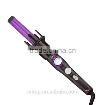 Automatic ceramic ionic hair curling iron purple