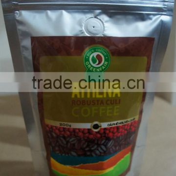 Coffee GreenFair ATHENA 100% Robusta Culi with Fairtrade certification (200 gr)