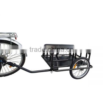 Black Foldable Bicycle Bike Cargo Trailer Cart Large Carrier