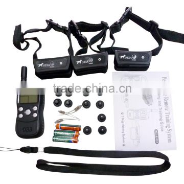 EU Plug Electronic Shock Vibra Remote Rechargeable LCD Dog Training Collar Equipment