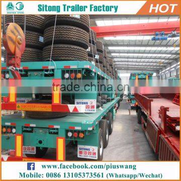 High Quality Customized Container Semi Trailer 20ft 40ft Tandem Axle Flatbed Trailer photo-3