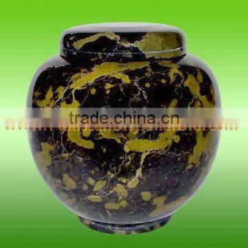 NATURAL STONE BLACK AND GOLD MARBLE URNS photo-3