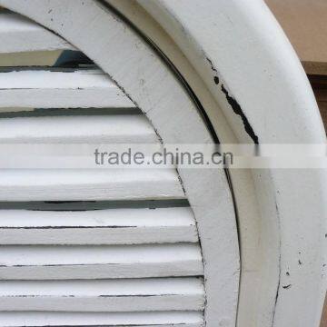 French Shabby Chic Antique Vintage Style White Wall Mirror With Shutters photo-5