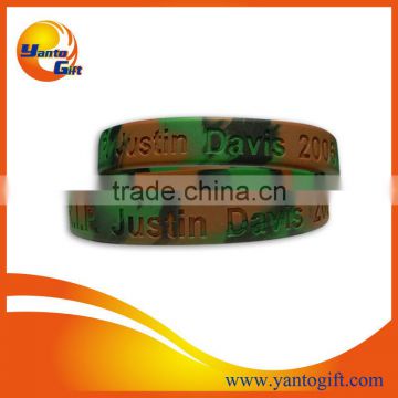 Cheap advertising Camouflage silicone wristband