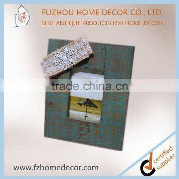 Antique Wooden Colourful Painting Photo Frame With Love Fabric Decor for Home or Gift photo-6