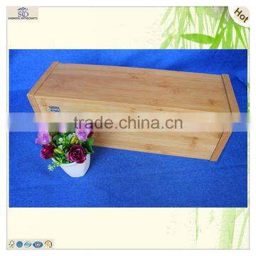 Luxury Display Square Shape Lock Plain Bamboo Wine Boxes photo-5