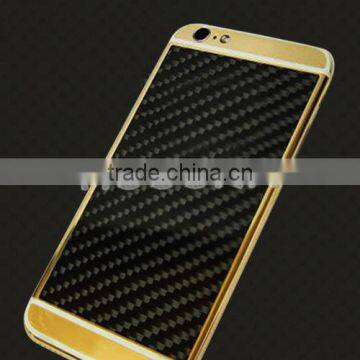Luxury Black Carbon Fiber Housing for IPhone 6/6plus Gold Plating Back Cover,custom Carbon Fiber Housing photo-2
