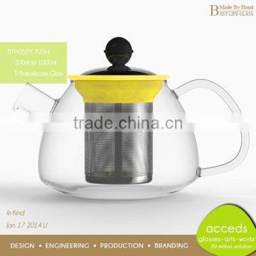 Hot Selling Colored Pyrex Glass Luxury Tea Thermos Pot